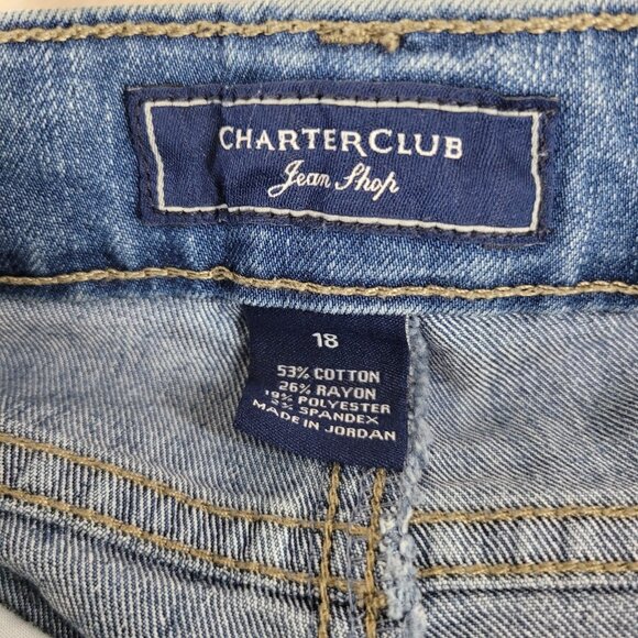 Charter Club Jeans Plus Size 18 Denim Lexington Straight Leg Medium Wash - Picture 4 of 5